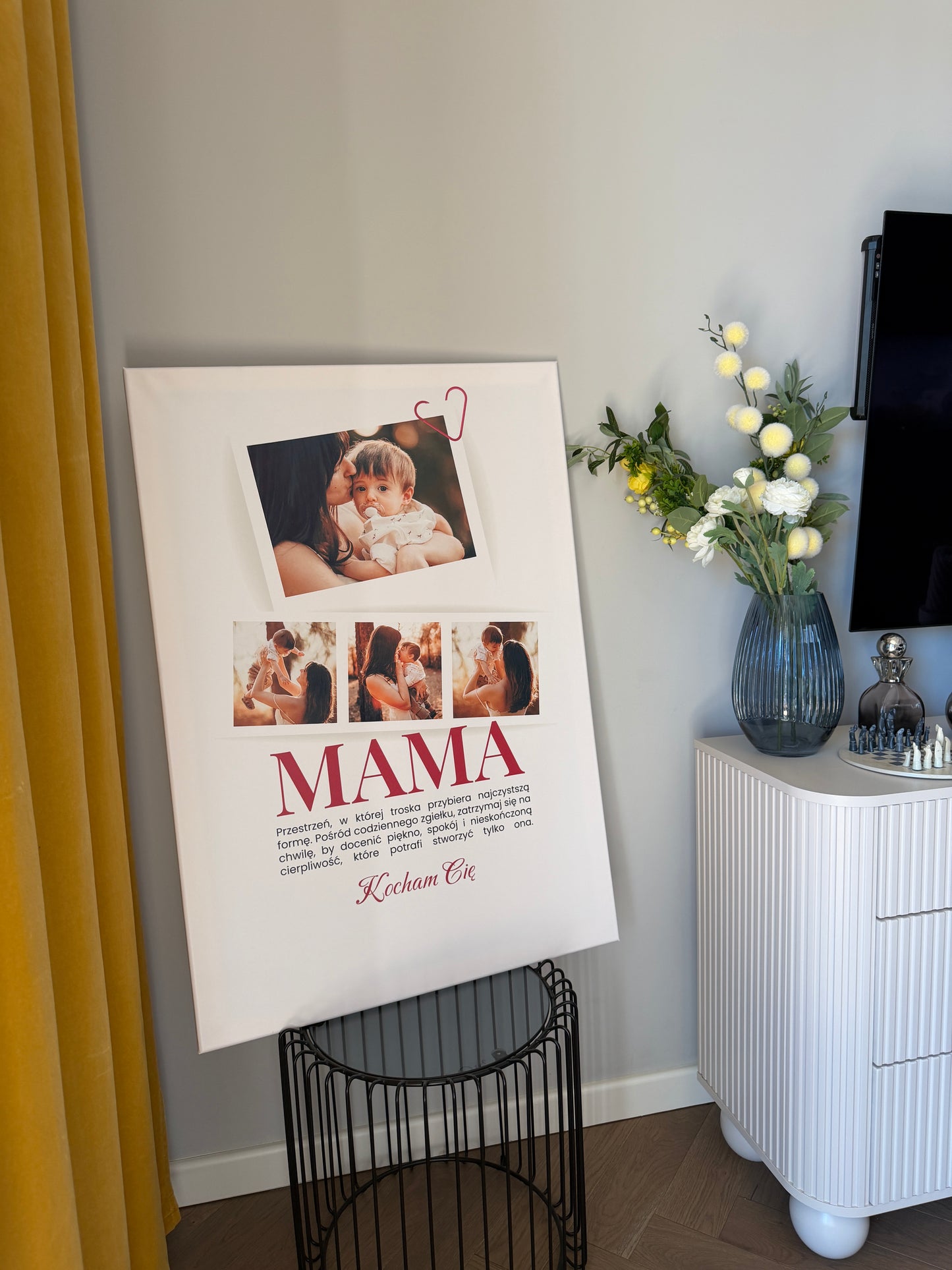 Personalizowane Płótno "MAMA Polaroid" (4 zdjęcia)
