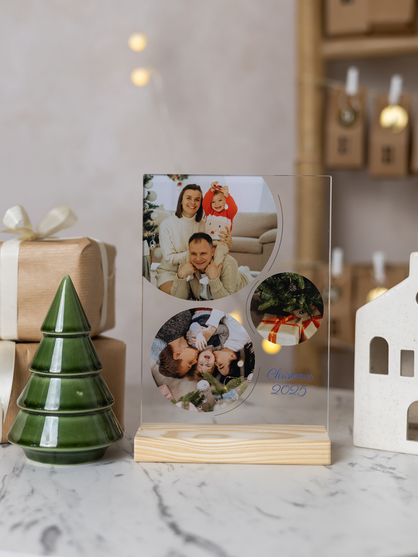 y Personalizowana tabliczka "Trzy bombki"