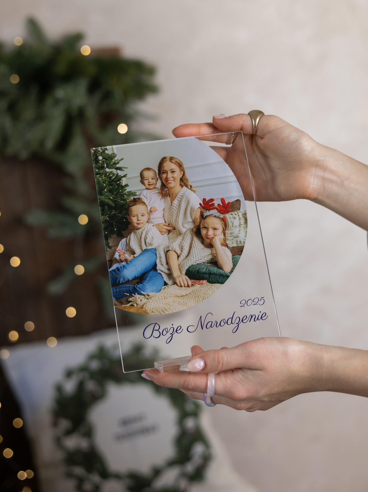 Personalizowana tabliczka ze zdjęciem "Boże Narodzenie 2025"