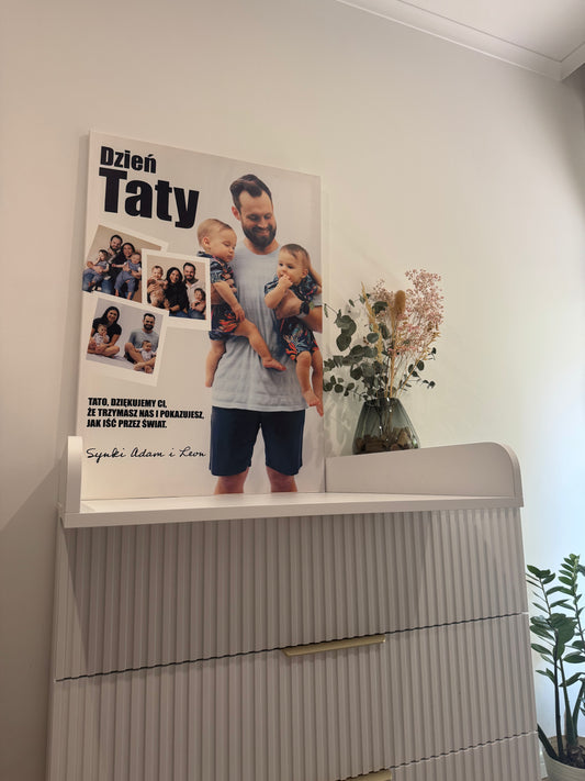 Personalizowane Płótno "Dzień Taty – Płótno z Polaroidami"