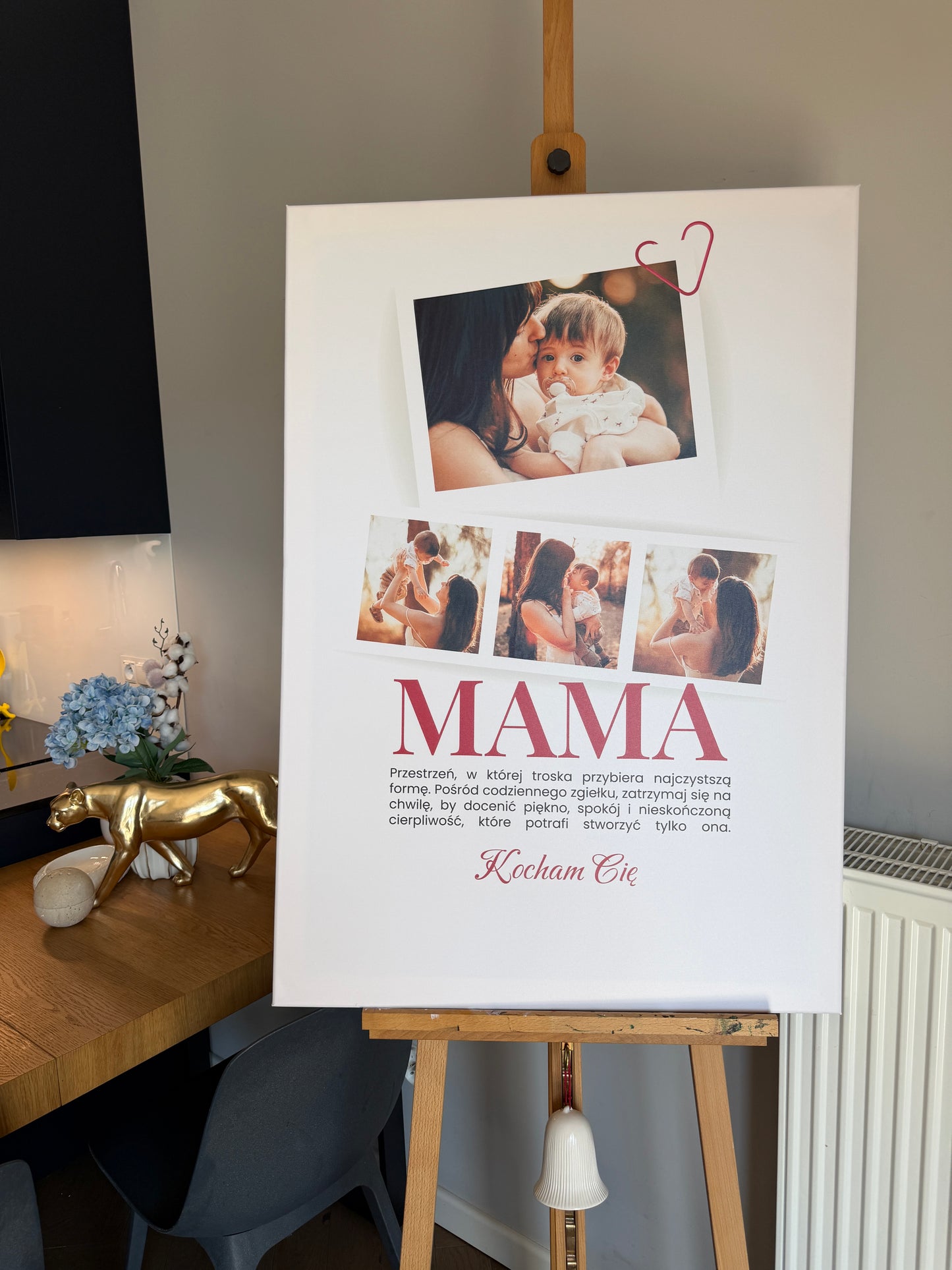 Personalizowane Płótno "MAMA Polaroid" (4 zdjęcia)