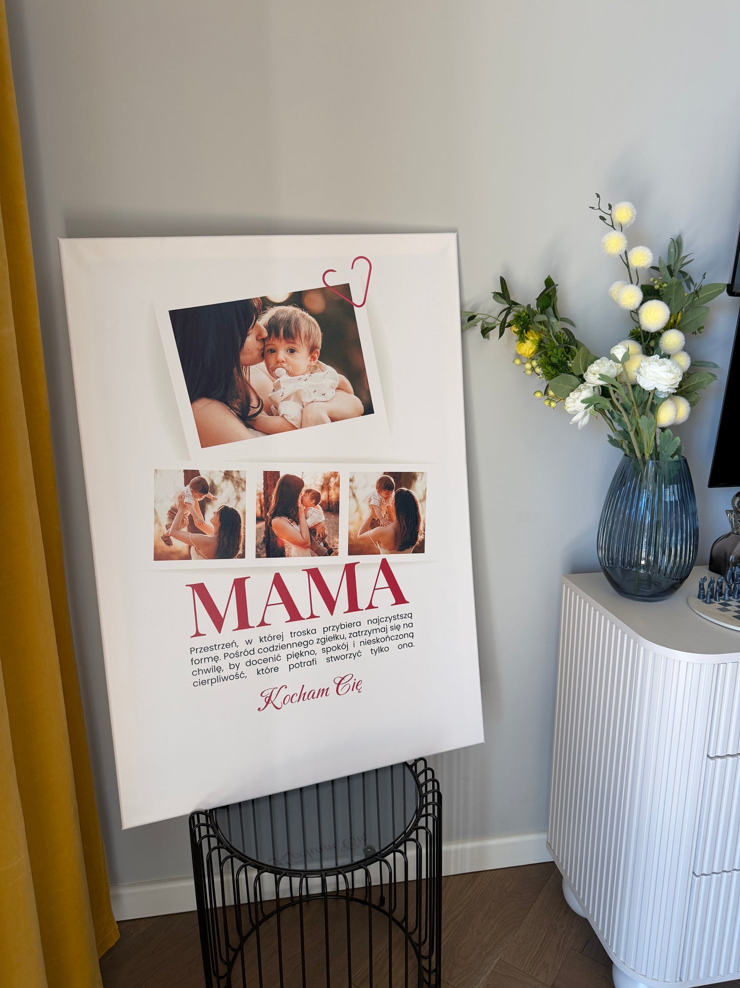 Personalizowane Płótno "MAMA Polaroid" (4 zdjęcia)