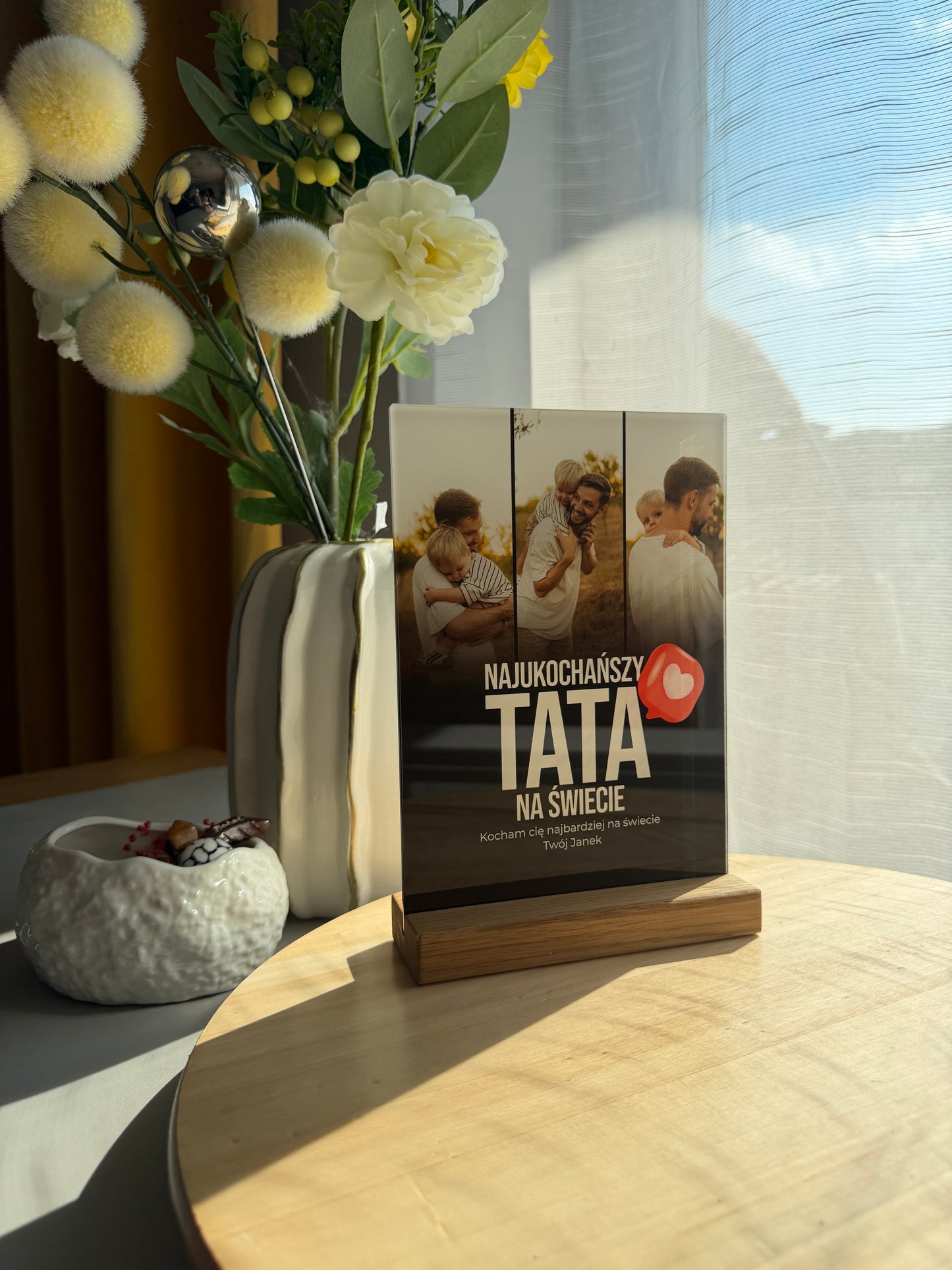 Personalizowana Tabliczka "Trzy Kadry z Tatą"