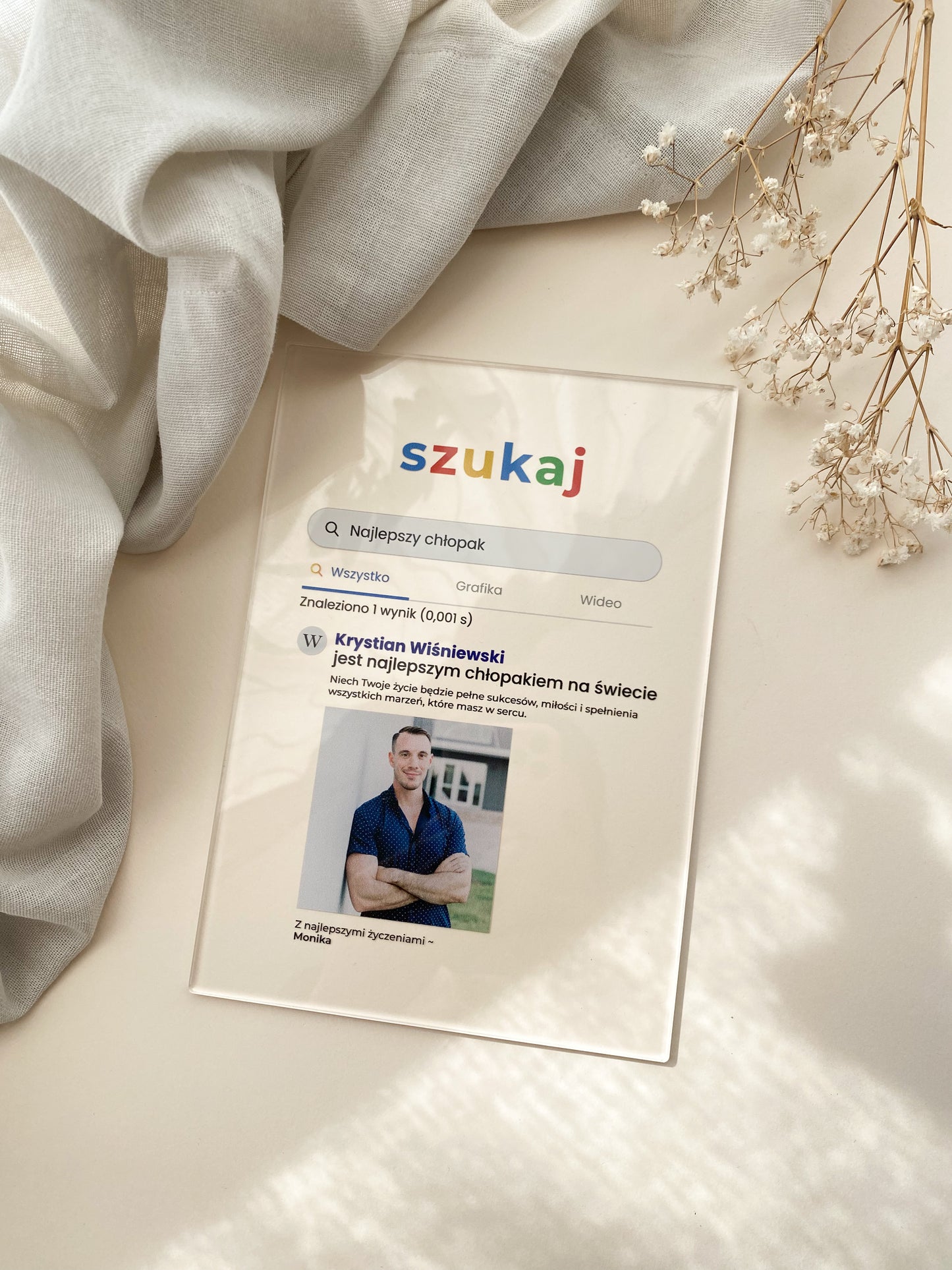 Personalizowana tabliczka "Szukaj" Najlepszy Chłopak / Mąż / Tata