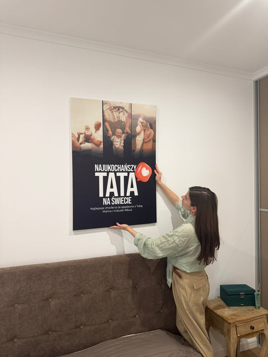 Personalizowane Płótno "Trzy Kadry z Tatą"