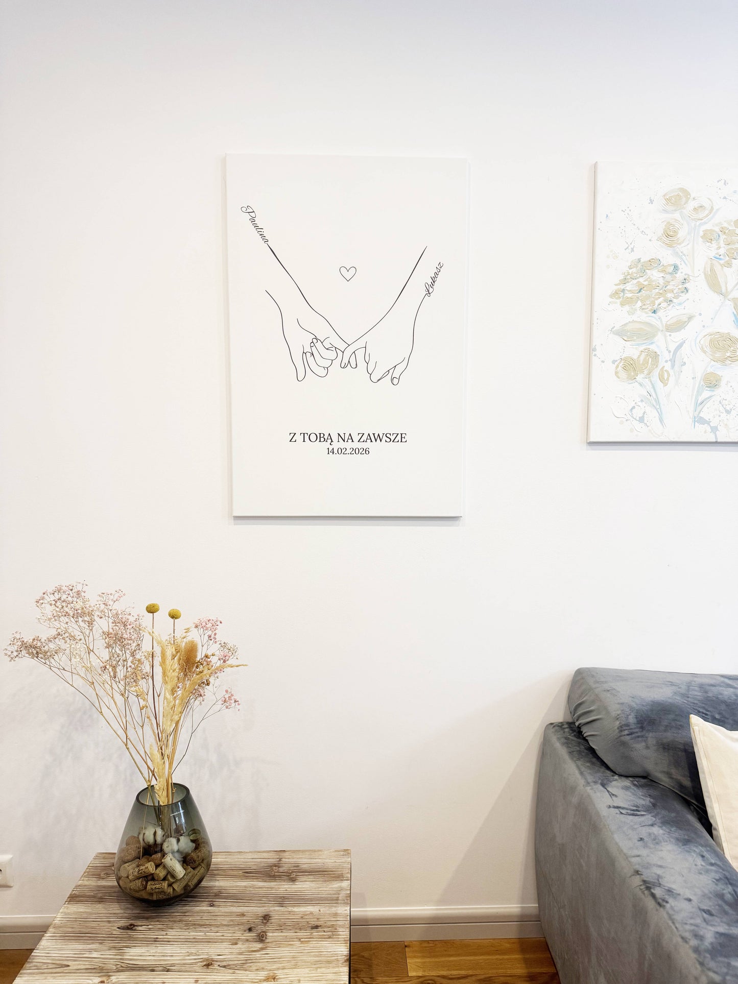 Personalizowane Płótno "Miłość w linii" (2 wersji)