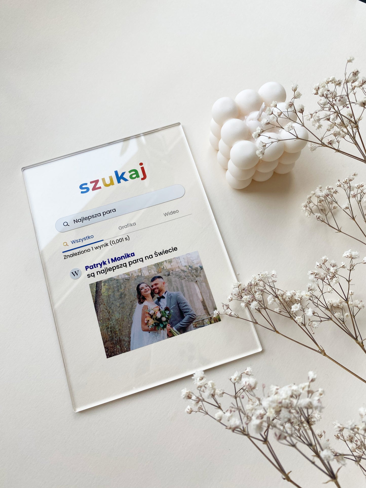 Personalizowana Tabliczka "Szukaj" Najlepsza Para / Rodzice / Dziadkowie