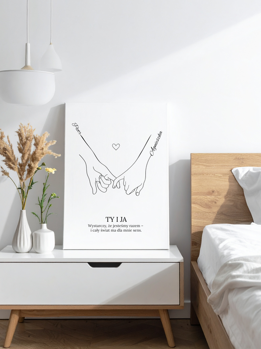 Personalizowane Płótno "Miłość w linii" (2 wersji)
