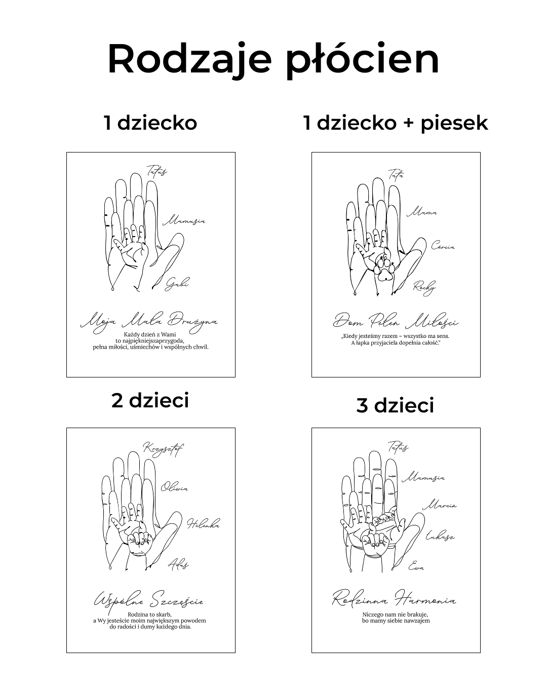 Personalizowane Płótno "Rodzinne dłonie" (5 wersji)